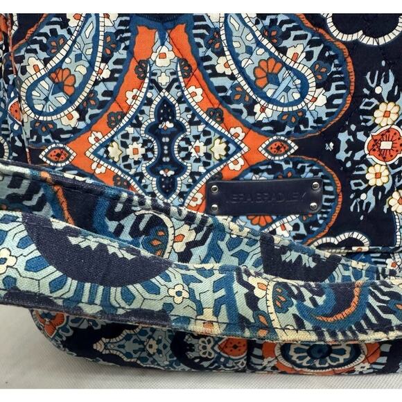Vera Bradley Narrakesh Blue Orange Paisley Crossbody Bag Purse Tote - Picture 3 of 6
